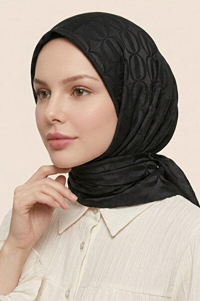 InStyle Eșarfă Ayrobin Jacquard cu model oval - Negru