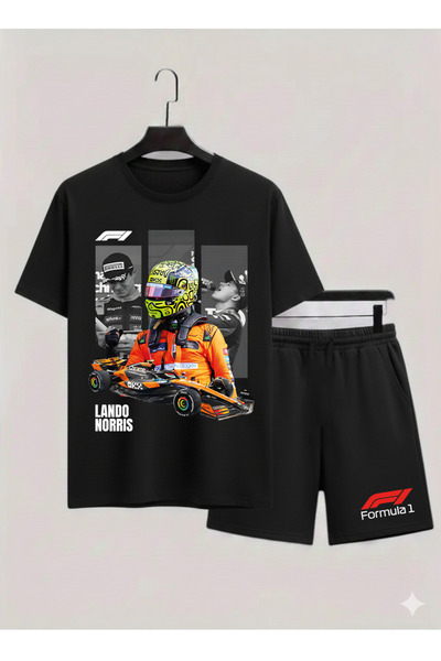 MAGORS طقم تي شيرت وشورت للأطفال مطبوع عليه LANDO NORRIS مصنوع من القطن بنسبة...