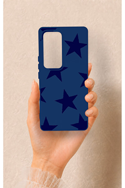 Vip Case Vivo V30 Uyumlu Lacivert Star Desenli Silikon Kılıf
