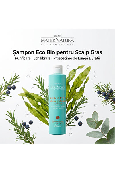 MaterNatura Sampon pentru Par si Scalp Gras- Regleaza Sebumul, Curata Delicat...