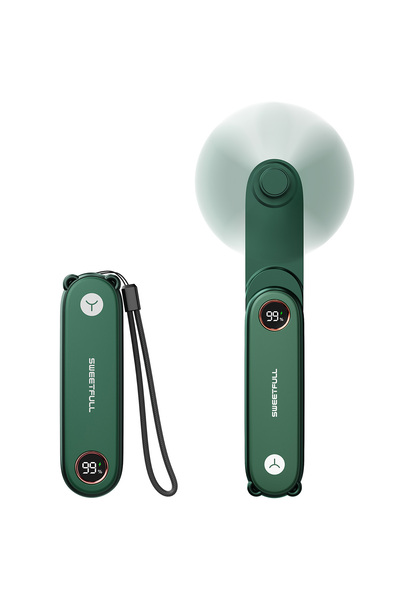 Choice1 Dark green Portable Handheld Fan 1500mAh Battery Capacity USB-recharg...