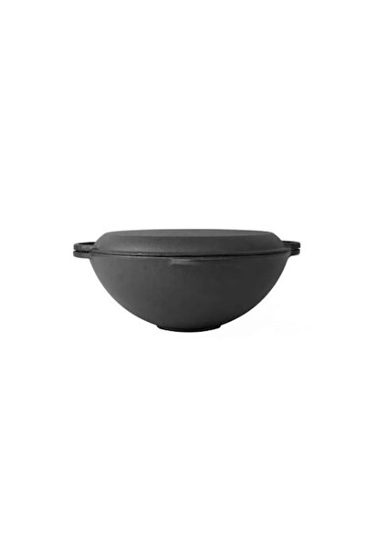 Perfect Home Oală wok din fontă, cu capac, 3 în 1, 32x14 cm