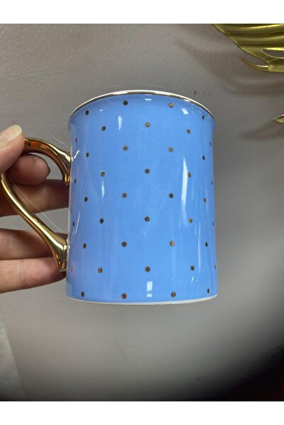 elif aksesuar Polka Dot Porcelain Gilded Mug Colorful 200 ml