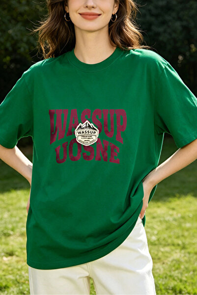 Fleck Womens T Shirts Wassup Uosne Graphic Print Casual Oversized Style