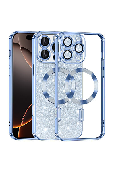Techsuit Θήκη iPhone 16 Pro, Πολυτελής με Γκλίτερ, MagSafe, Αντικραδασμική, Μπλε