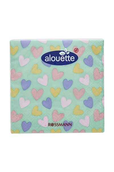 alouette Bahar Kokteyl Peçete 26 Renkli Kalp 20'li