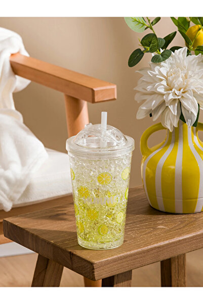 LC Waikiki Lcw Home Mixed Soft Drink Glass with Straw 450 ml