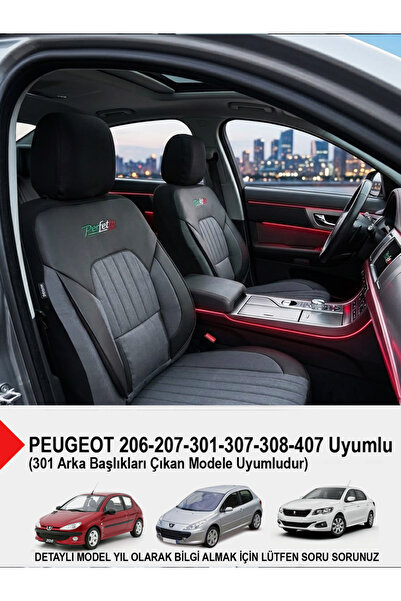 GM-DESIGN Perfetto Series Luxury Linen Car Seat Cover - (Peugeot 206-207-208-...