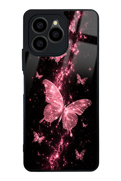 Spoyi Omix X6 Pink Galaxy Butterfly Tasarımlı Glossy Telefon Kılıfı