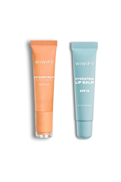 WIWIFY Glow & Protect Lip Duo, Hydrating Lip Balm + Peach Glaze Balm |   Spf ...