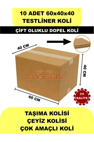 Uygun Kutu ve Ambalaj 10 ADET 60x40x40 EV TAŞIMA KOLİSİ, ÇEYİZ KOLİSİ, BOŞ KO...