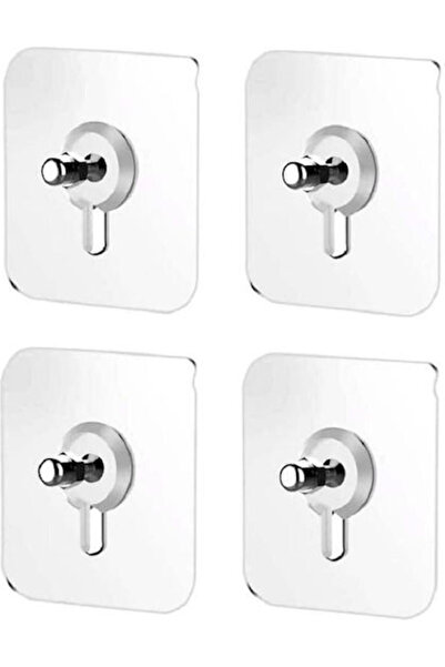 HOME-USE Αυτοκόλλητες Βάσεις Οικιακής Χρήσης Huh-0156 57x57mm Διαφανείς 4 τεμ...