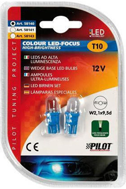 Lampa Λάμπες Αυτοκινήτου & Μοτοσικλέτας LED Μπλε T10 LED Κόκκινο 12V 2 τεμάχια