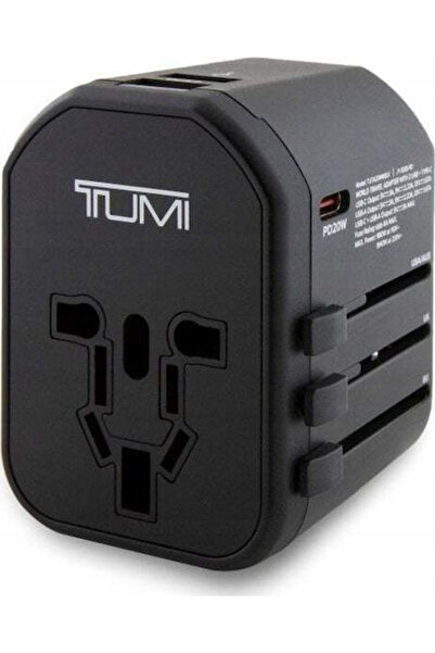 TUMI Tuta20wmslk Αντάπτορας Ταξιδίου 20W USB-C 2xUSB-A Μαύρο