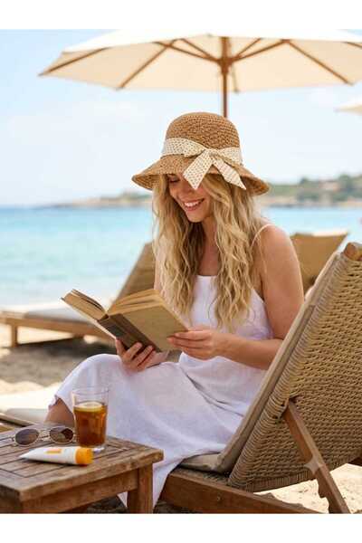 SYT Handcrafted Wide Sun Protection Straw Hat, Knitted with 100% Paper Fiber,...
