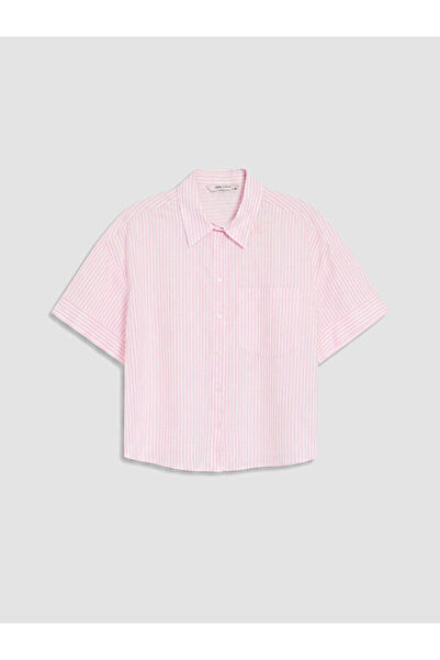 LC Waikiki Rmz Gi̇yi̇m Farkiyla Striped Loose Fit Women's Shirt