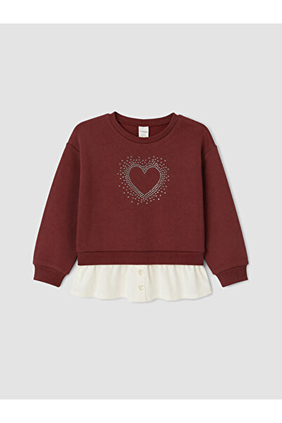 LC Waikiki Rmz Gi̇yi̇m Farki̇yla Stoned Girls' Thick Sweatshirt