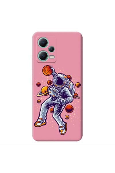 Other Xiaomi Redmi Note 12 Pro 5G Space Basketball Pink Colored Silicone TPU ...