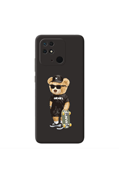 Other Xiaomi Redmi 10C Bear with glasses Black Colored Silicone TPU Θήκη