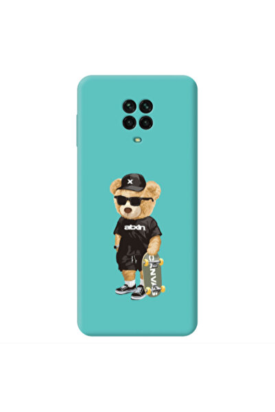 Other Xiaomi Redmi Note 9 Pro Bear with glasses Turquoise Colored Silicone TP...