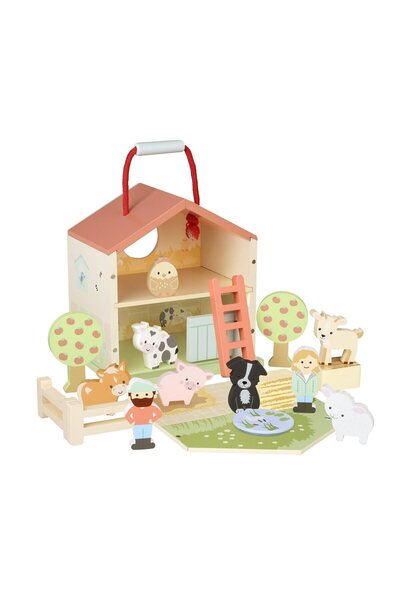 Orange Tree Toys Ξύλινο Σετ Παιχνιδιού Αγροικίας με Αχυρώνα (FSC) ® )
