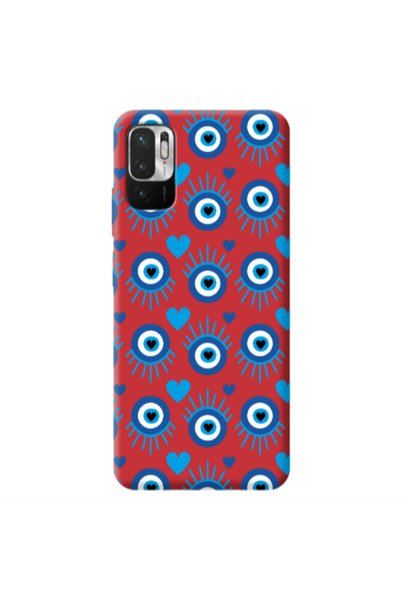 Other Xiaomi Redmi Note 10 Pro 5G Heart Eye Red Colored Silicone TPU Θήκη