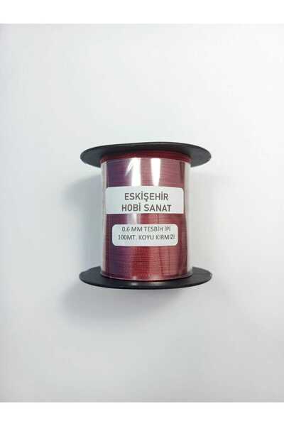 Eskişehir hobi sanat 0.6 mm 100 Meters Polyester Thread Pearl Dark Red Color ...