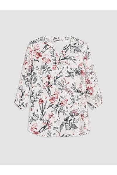 LC Waikiki Peak New Season Cropped Collar Floral Blouse