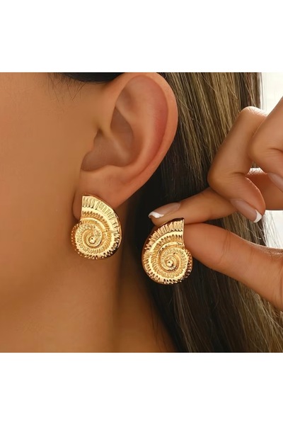 Purple Adv Design Sea Shell Earrings
