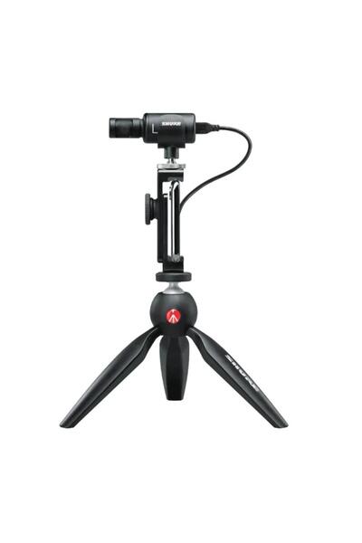 Shure Kit video cu microfon condenser stereo MV88+ și trepied Manfrotto PIXI,...