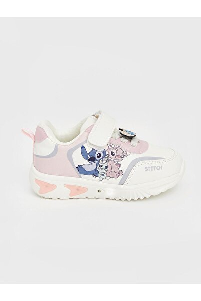 LC Waikiki Bej Stitch Baskılı Işıklı Kız Çocuk Spor Ayakkabı