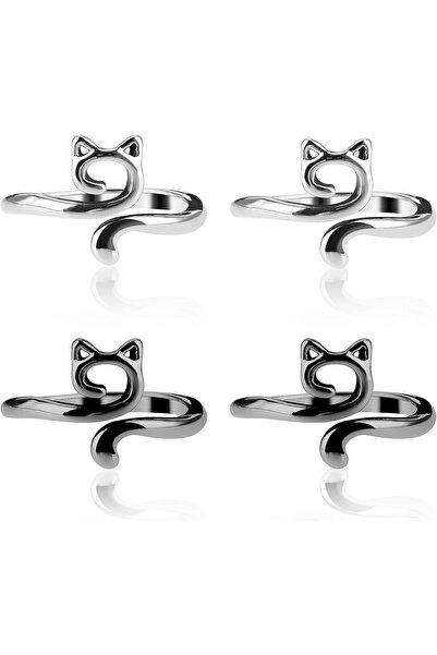 Arabest 4-Piece Knitting Crochet Loop Ring,Metal Open Yarn Guide,Adjustable,B...