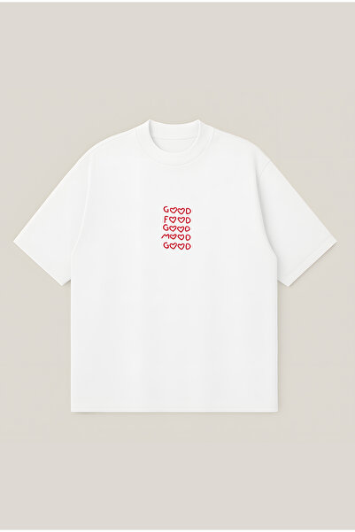 Moon Dancer Καλό Φαγητό, Καλή Διάθεση Oversize Boxy Κοπή Unisex 100% Βαμβακερ...