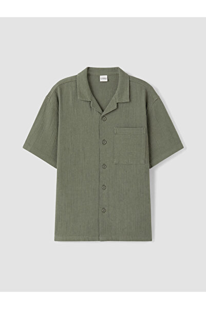 LC Waikiki Rmz Gi̇yi̇m Farkiyla Standard Fit Wrinkled Boys' Shirt