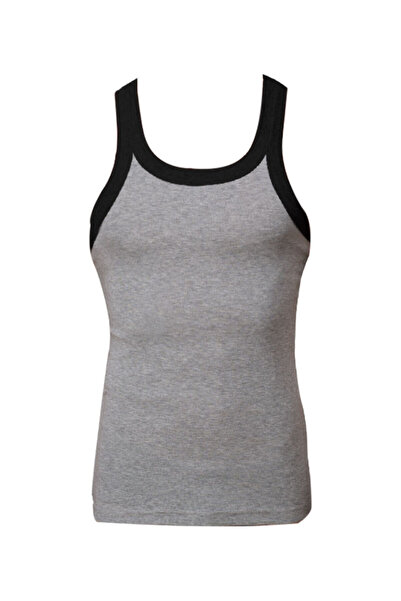 Bodycare Men's contrast strap gym vest Grey Milange 100% super combed cotton ...