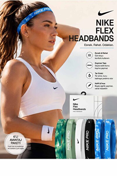 Nike Unisex Flex Classic Headbands 6pk Printed Saç Bandı