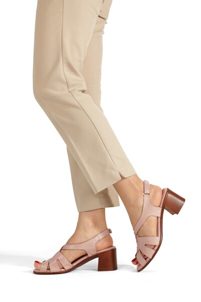 Diego Carlotti Genuine leather women's daily heeled summer sandals dd3053