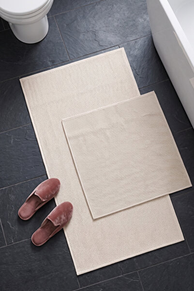 dekozer Luna Ecru-Off-White 2-Piece Mat Set Bathroom, Soft, Machine Washable,...