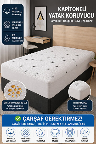 Mislina Home Cotton Quilted Ibiza Liquid Waterproof Fitted Mattress Protector...