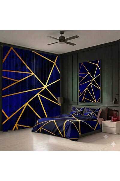 Elmas Dizayn 240*280 cm Double Wing 2 Pieces Background Curtain and 240*260 c...