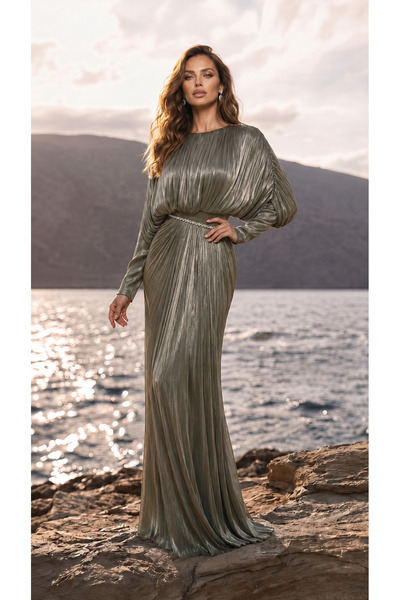 Hennin Bel Stone Embroidered Allerli Evening Dress