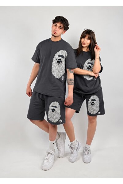 zaee B.P Camo Oversize Printed Shorts Set