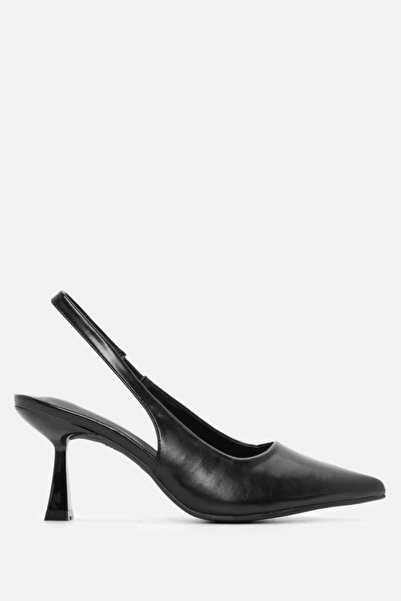 Luigi Μυτερές Γόβες Slingback με Λάστιχο - Μαύρες - 40