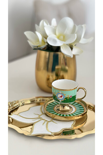 Fleurs Chic Green Birdy Fincan Takımı 6 Kişilik