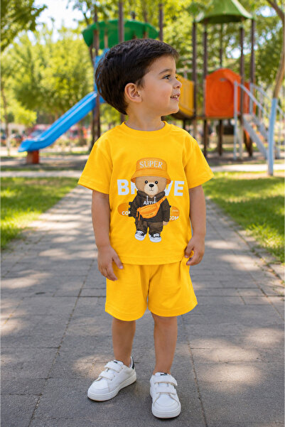 Yalçınoğlu Kids Set pantaloni scurți din bumbac pieptănat cu imprimeu pentru ...