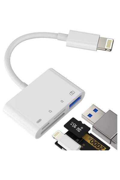 ELTRAZONE Camera Memory SD Card Reader Compatible for iPhone, Lightning Male ...