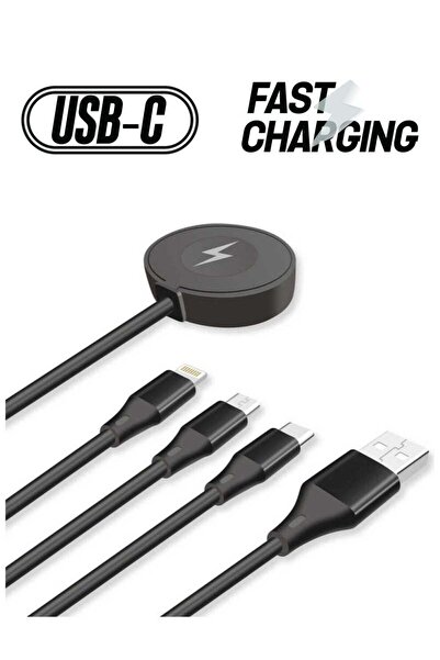 Go-Des GD-UC561 4-in-1 Wireless Smartwatch Charger and Multi USB Fast Chargin...