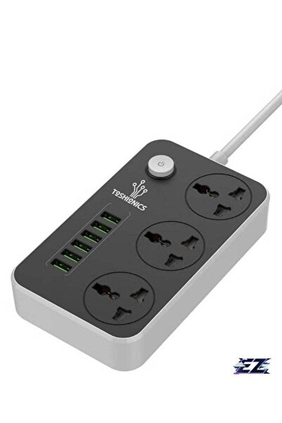 ELTRAZONE 3-Way Power Extension Cord – 6 USB Charging Ports, 3 Universal Plug...
