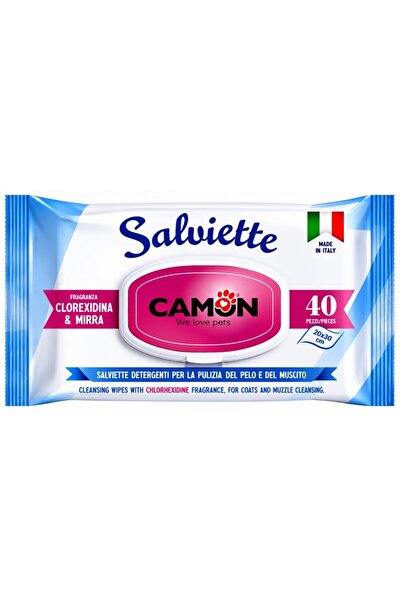 Camon Șervețele umede cu Clorhexidină și Mirhă pentru Câini și Pisici, Camon,...