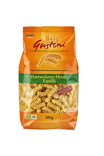 GUSTON Paste Fusilli Bio din Semințe Integrale de Grâu și Mei Gustoni 500 g